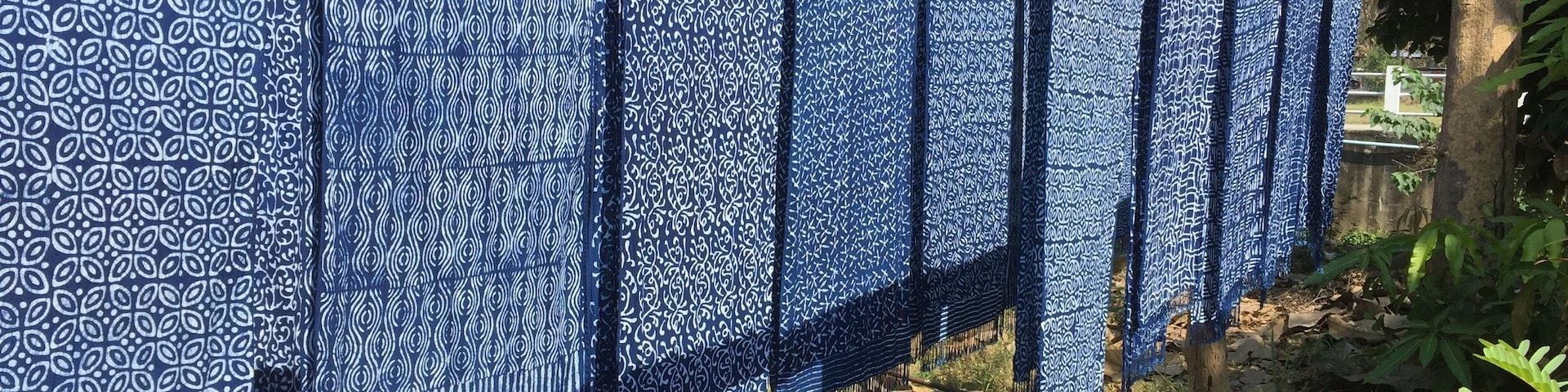 We visited a shop that still uses the process to make indigo. Then, they use beautiful batik designs and dye the fabric.