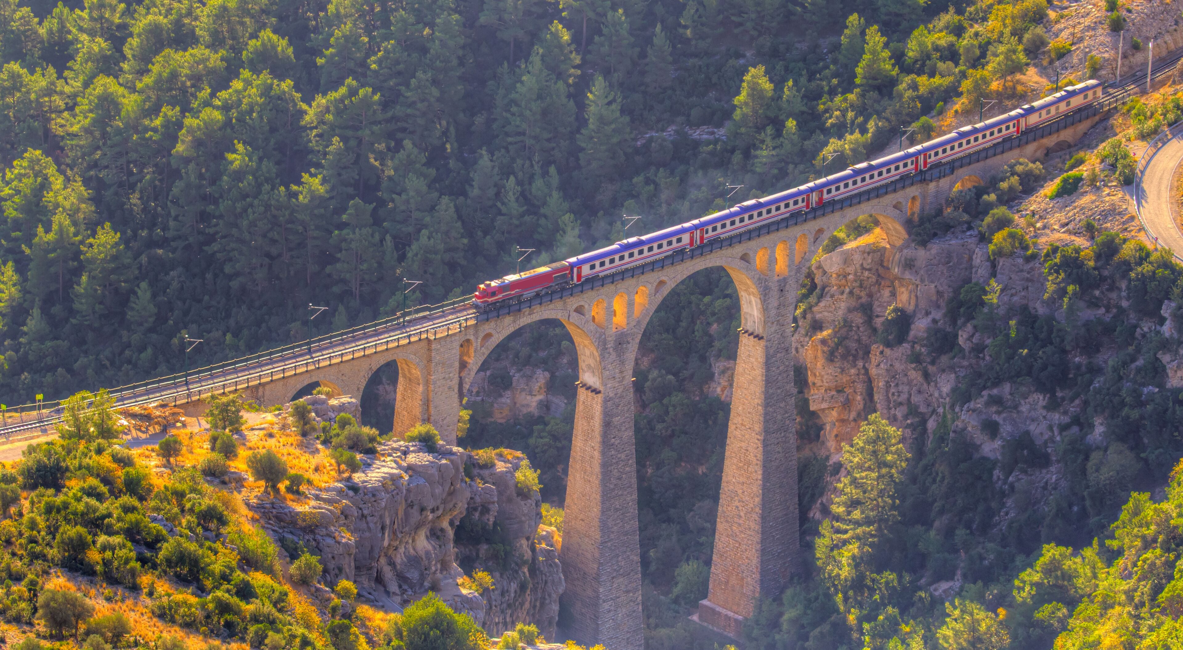 Aerial view of Varda railway bridge - 
 Adana, Turkey