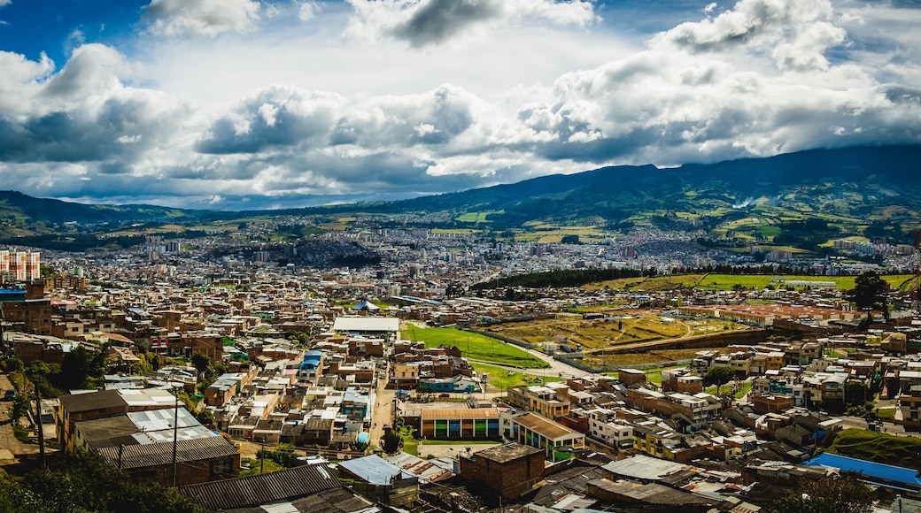 Pasto colombia city town panoramic aerial view of village in the andes valley