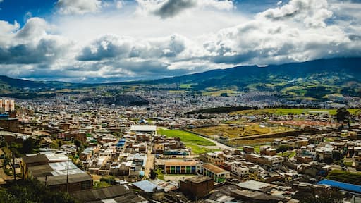 Pasto colombia city town panoramic aerial view of village in the andes valley