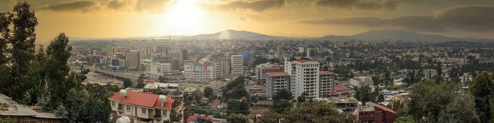 Panorama of the Capital City of Ethiopia, Addis Ababa