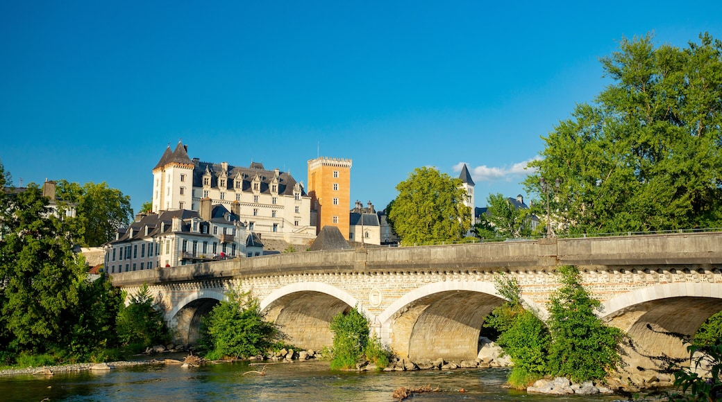Pau, France, view of the castle over the river