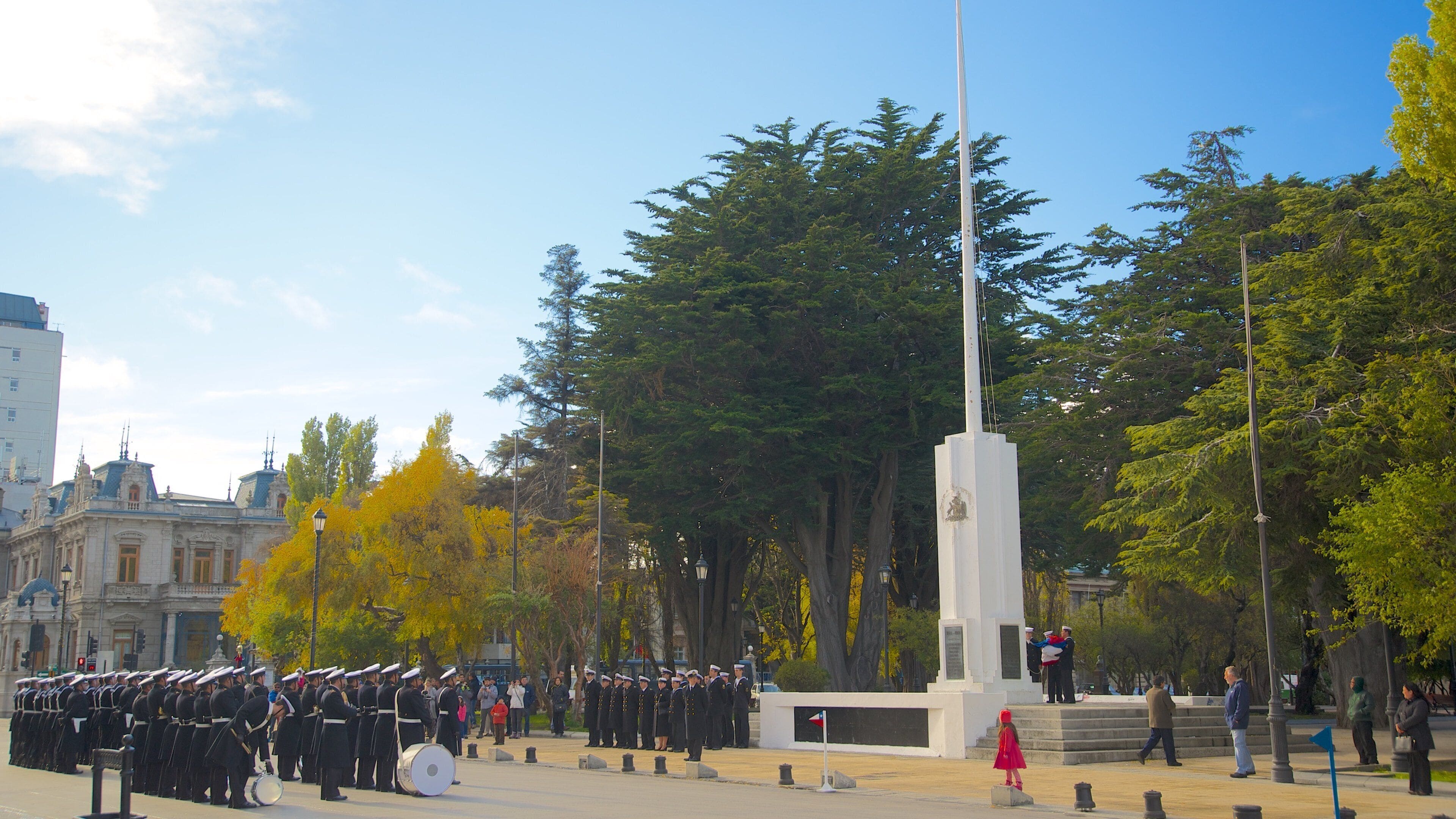 Punta Arenas which includes military items and a garden as well as a large group of people