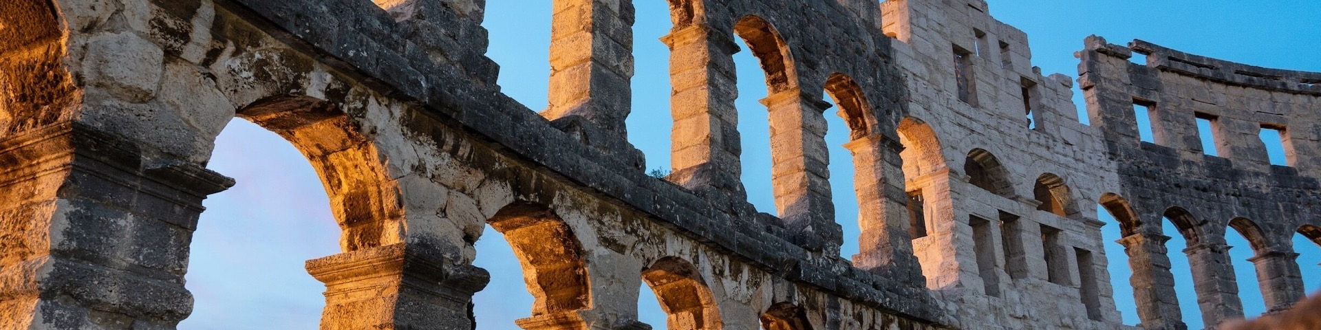The coliseum in Pula. We went at sunset, and it magical. Highly recommend a stop if you are in the area.