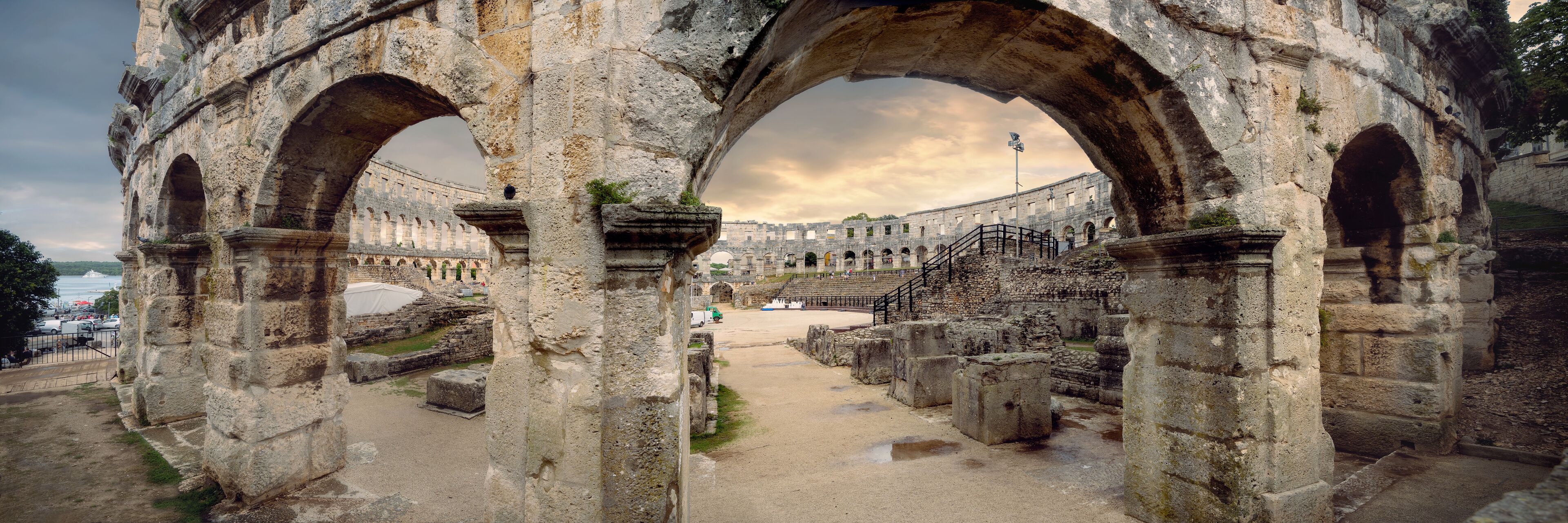 Ancient Roman Amphitheater in Pula. Istria, Croatia