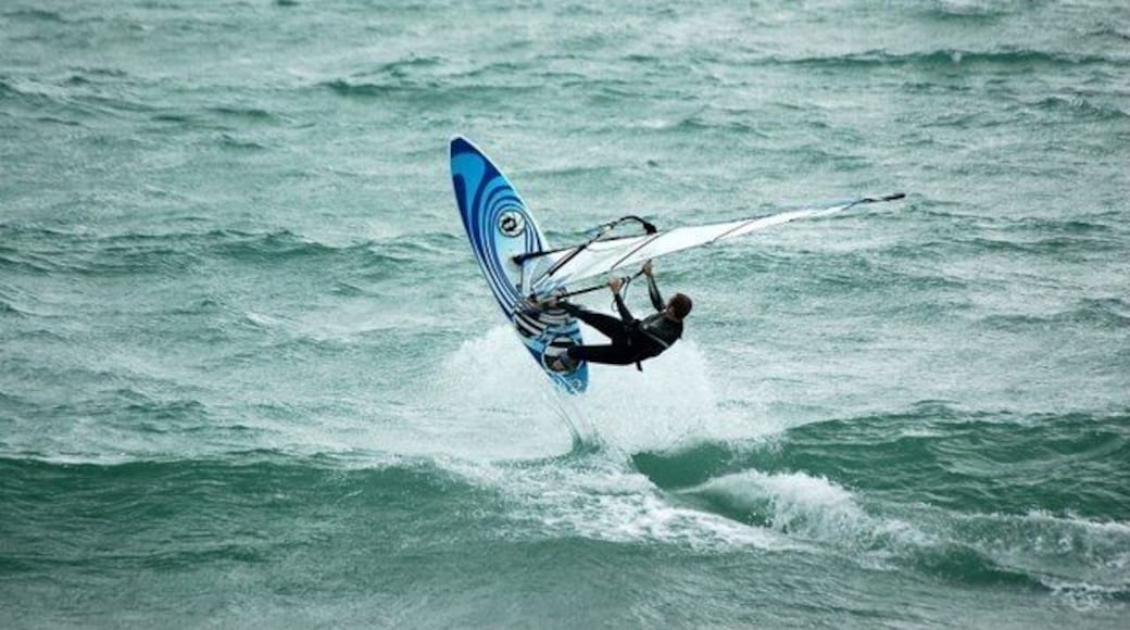 Windsurfer at Marazion, near Penzance Here's a shot of a windsurfer having fun in Mount's Bay, just off the coast at Marazion.