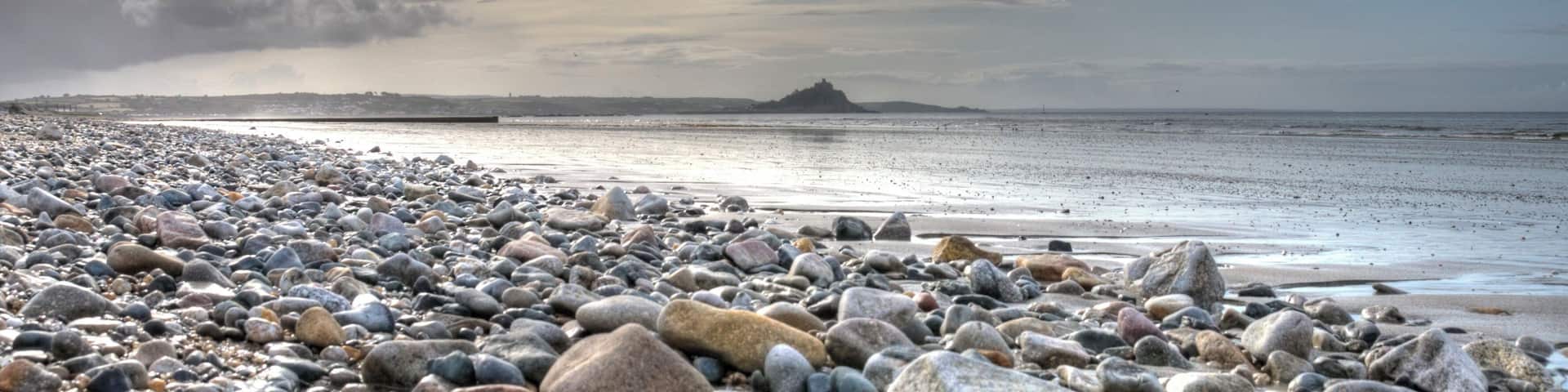Spiaggia di Long Rock con l'isola di S.Michael's Mount