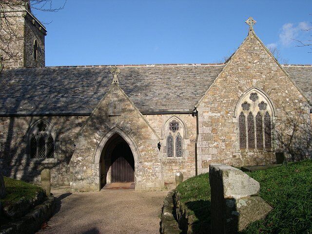 St Hilary Church. This church has been rebuilt after being largely destroyed by fire in 1853.