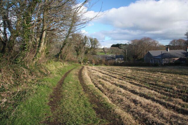 Farm track at Castle Horneck This track leads towards the youth hostel at Castle Horneck.