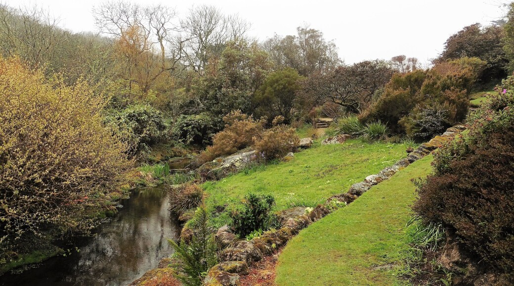 . . Garden path by the stream.