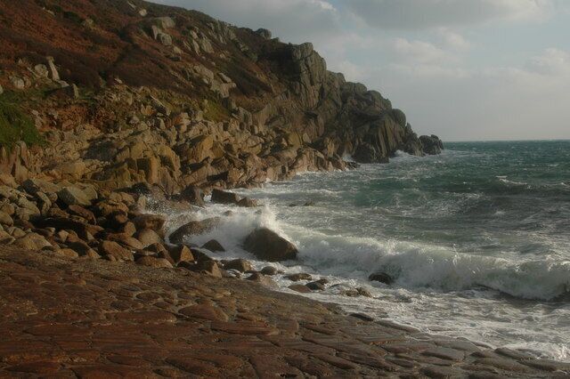 Penberth Cove - Dec' 2007. The same cove in "summer", looking the other way, is pictured in 912360.