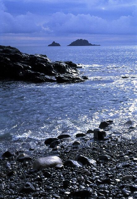 Looking out towards the Brisons From Priests Cove, Cape Cornwall.