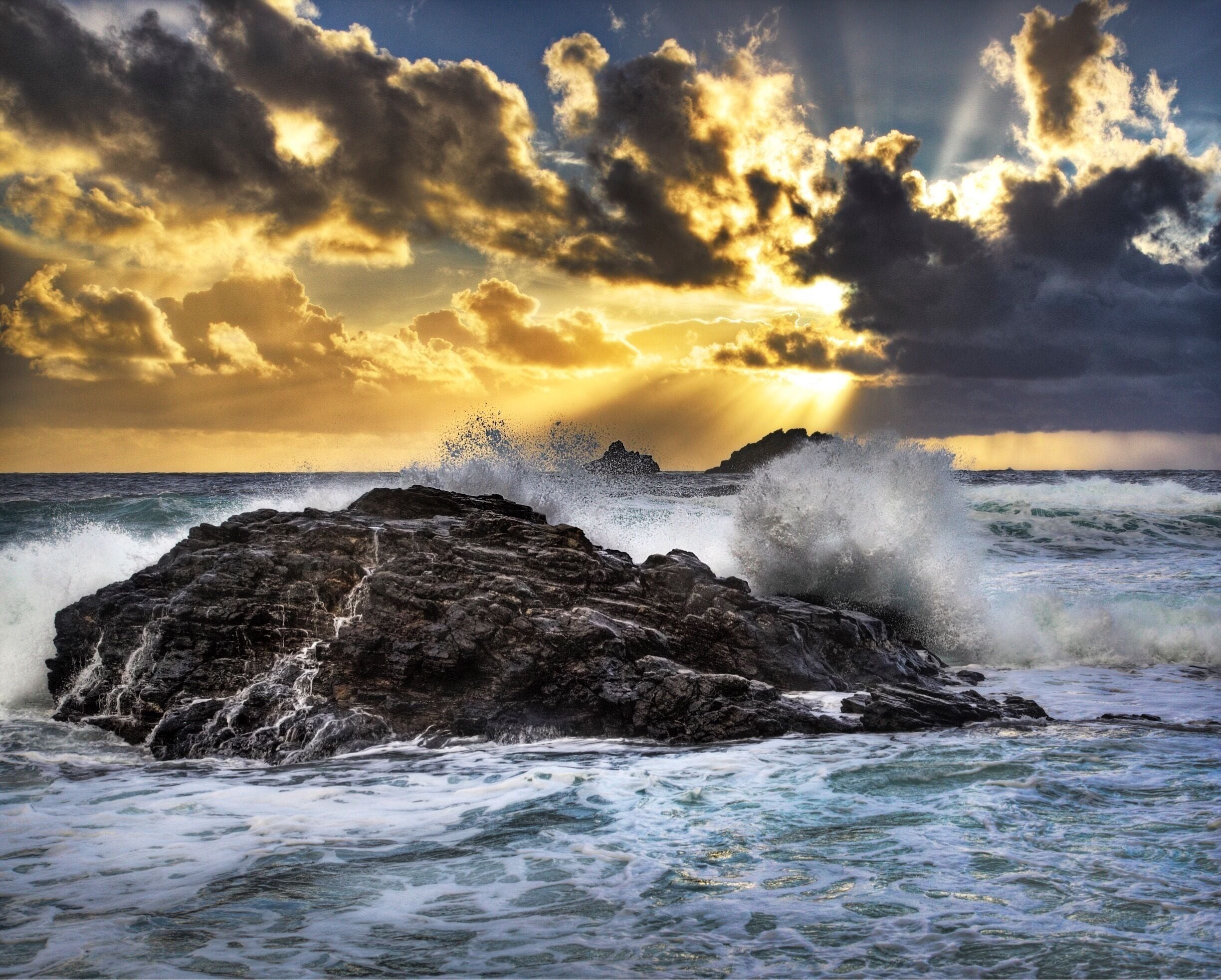 Stormy skies off the coast of Cornwall.
