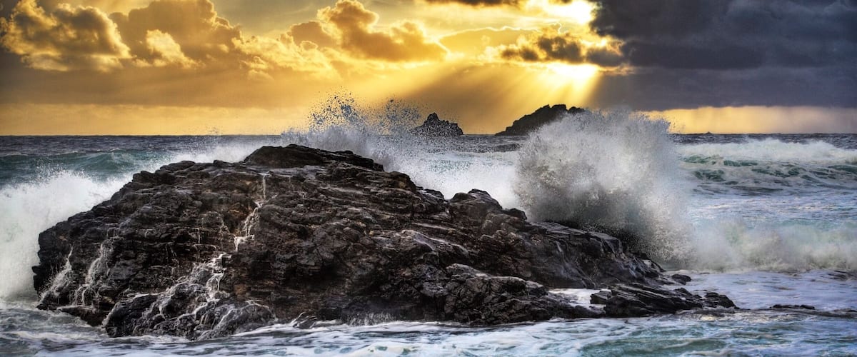 Stormy skies off the coast of Cornwall.