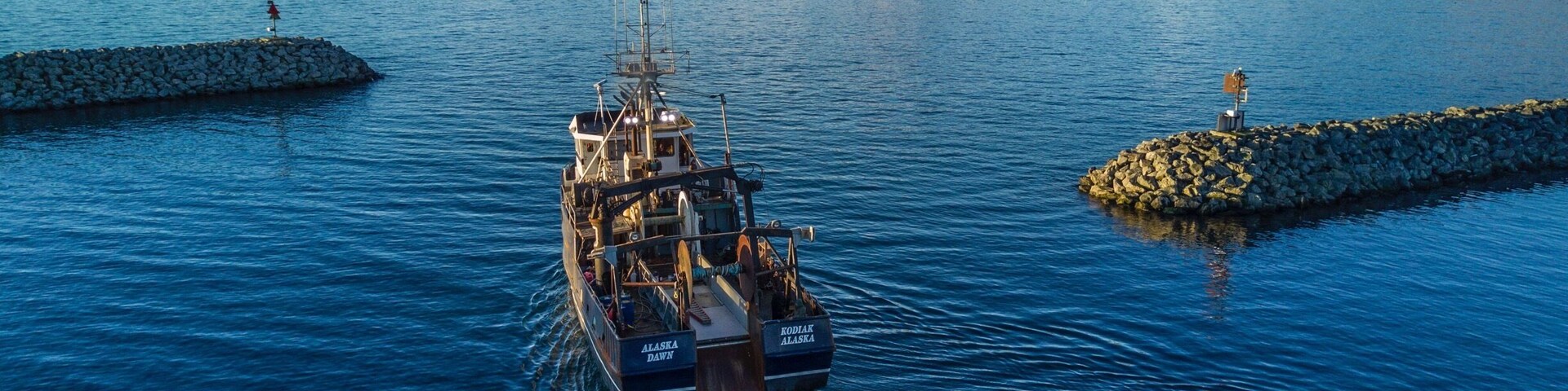 The F/V Alaska Dawn leaves port after renovations