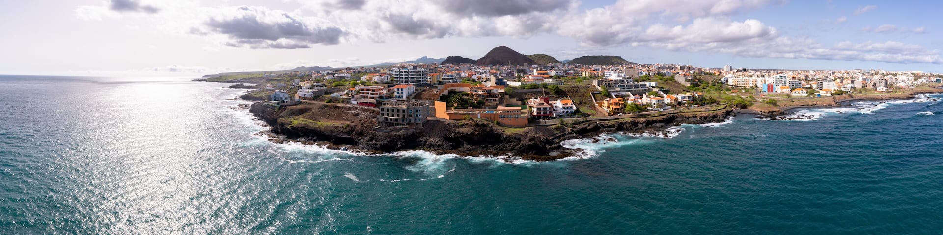 Aerial view of Cidadela in Praia - Santiago - Capital of Cape Verde Islands - Cabo Verde