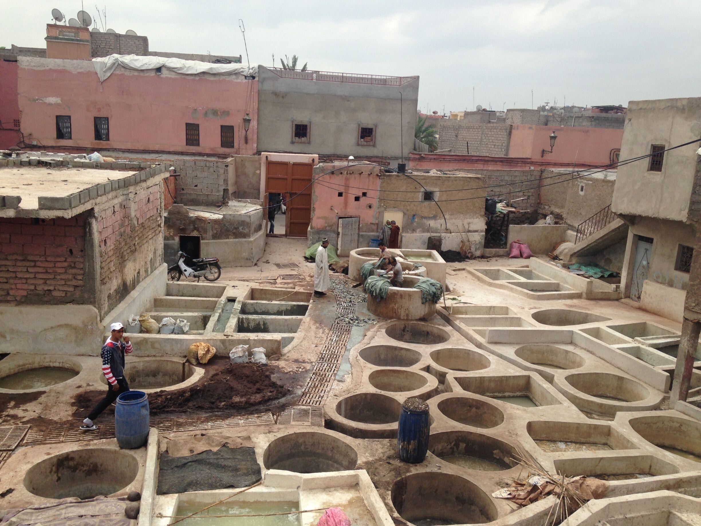 A local man brought me through the streets of the souks to the Berber tanneries. It was actually very interesting and definitely an experience, but be prepared to pay at the end, even if you didn't ask for the tour! 