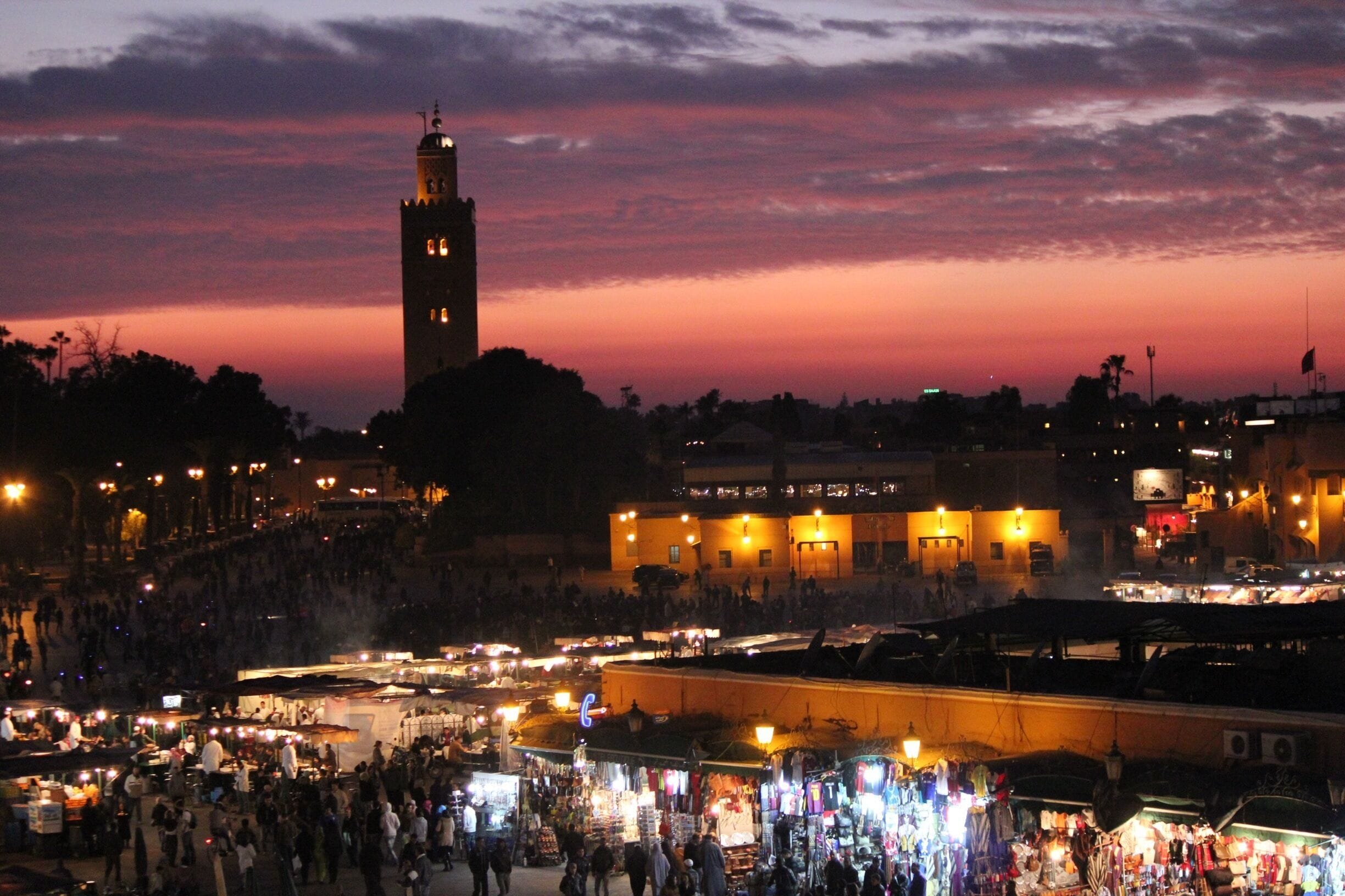 A beautiful evening in Marrakech with a view of Jemaa el Fna #market. #colorful #BestOf5 #AboveItAll!
