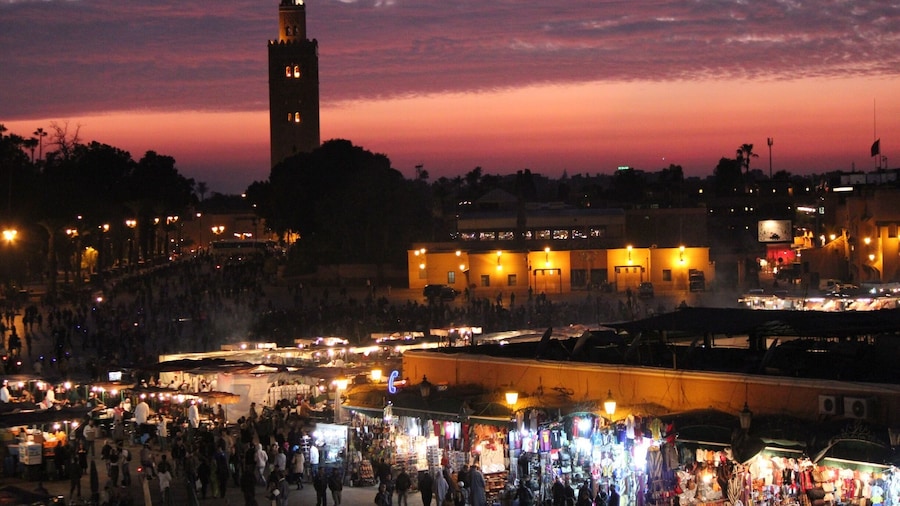A beautiful evening in Marrakech with a view of Jemaa el Fna #market. #colorful #BestOf5 #AboveItAll!
