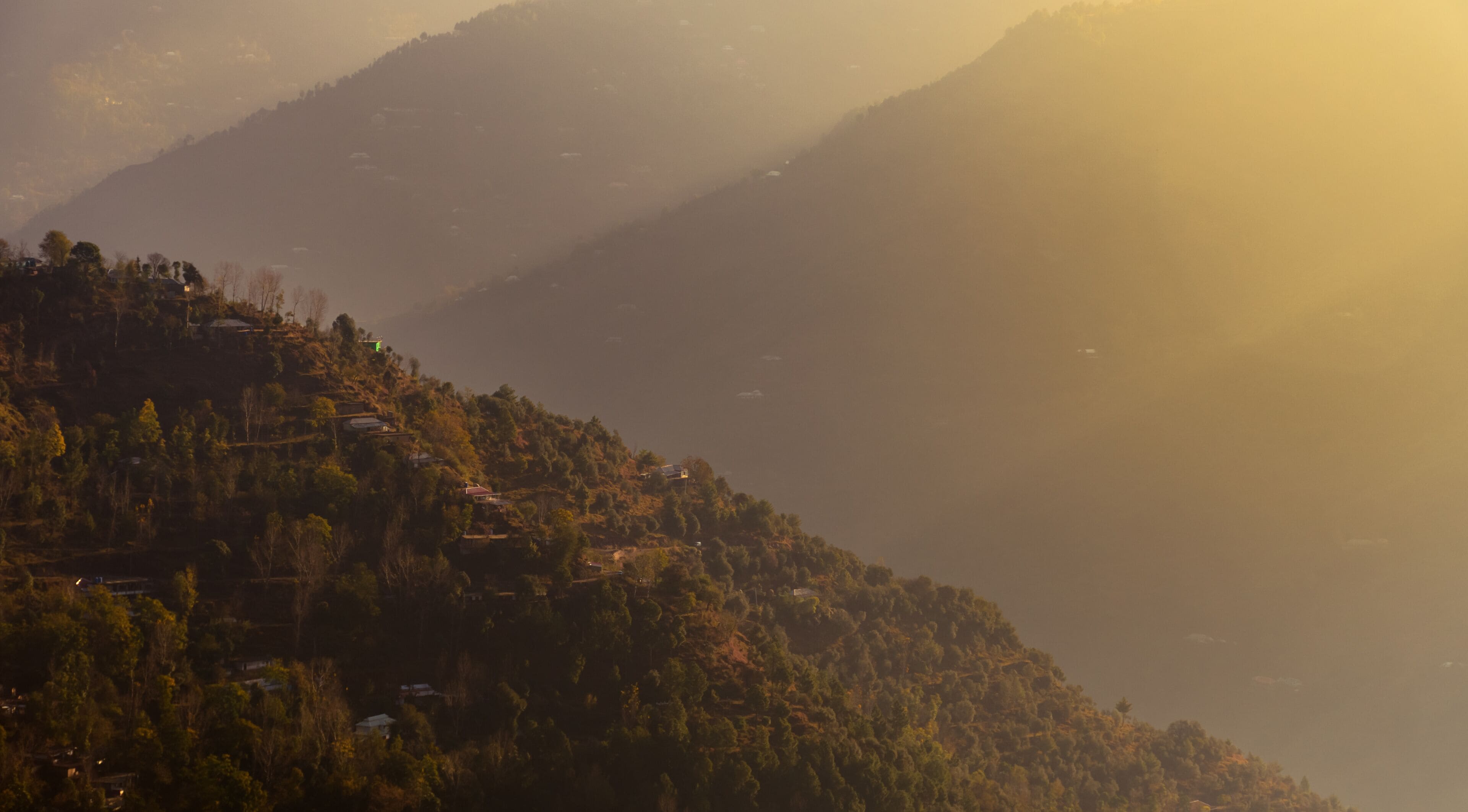 Beautiful morning in a valley of  Azad Kashmir, Pakistan,