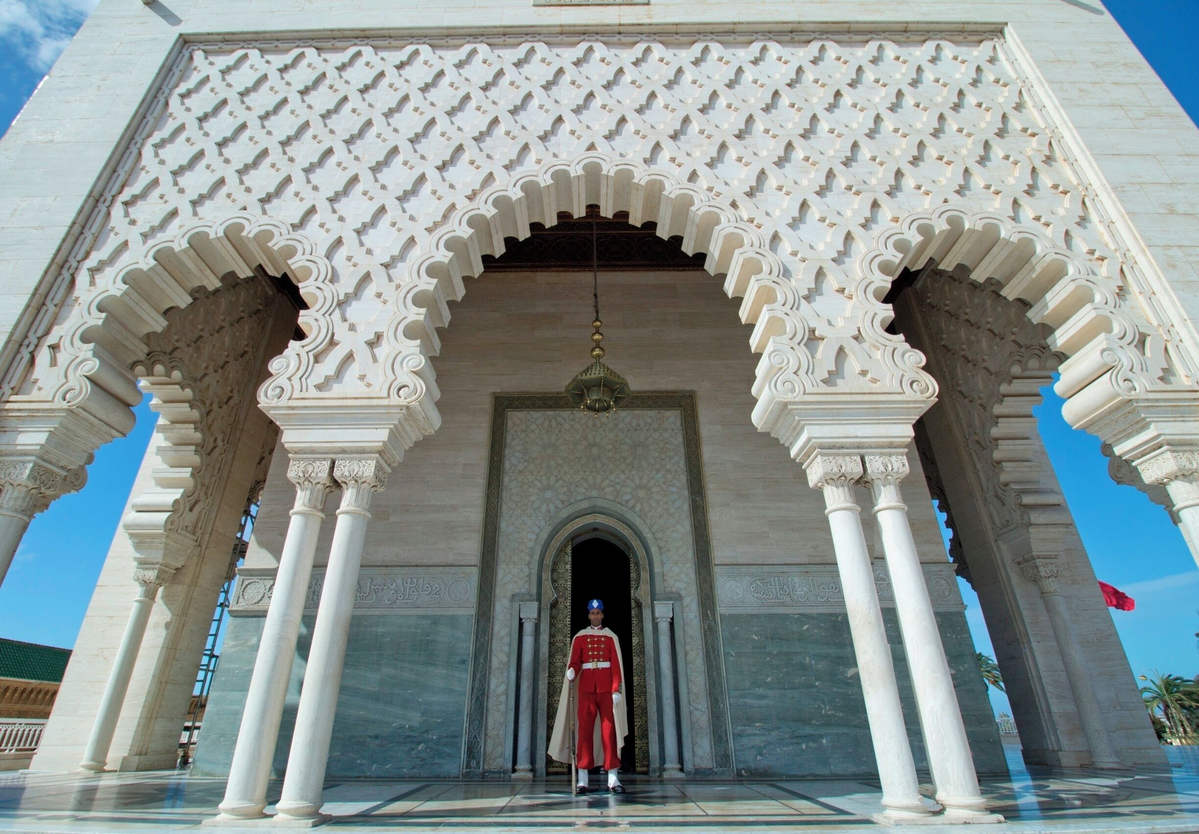 Royal guard guarding the tomb of Mohammed V.