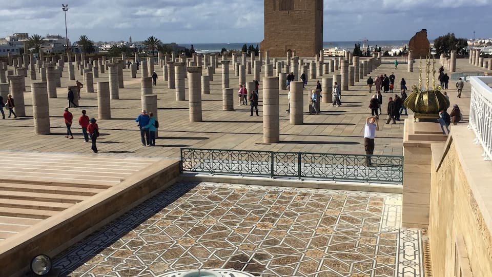 View of the Hassan tower, an unfinished tower meant to be the world's tallest centuries ago