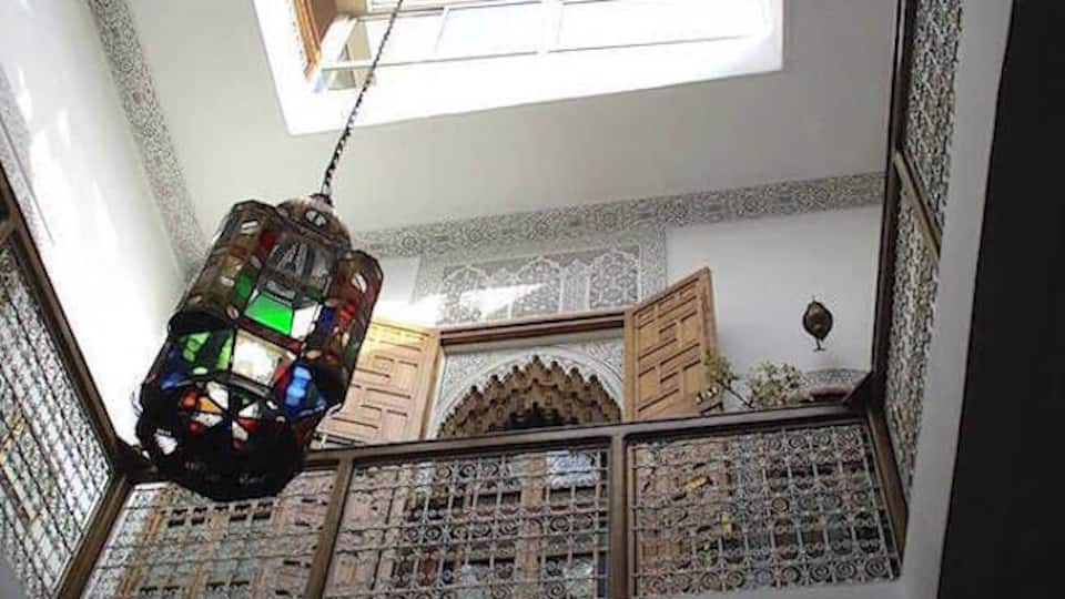 I think I took more photos of this riad than any other on this trip. This shot is from the courtyard, looking up at the third floor and the intricacies of the carved plasterwork, the carved bannister, and the lantern suspended from the glassed in ceiling.
I could have spent the entire day here.
https://davenotravels.blog