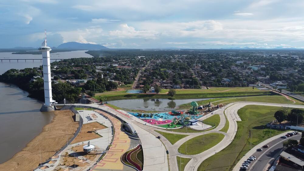 Aerial view of Parque do Rio Branco in Boa Vista, Roraima. Northern Brazil.