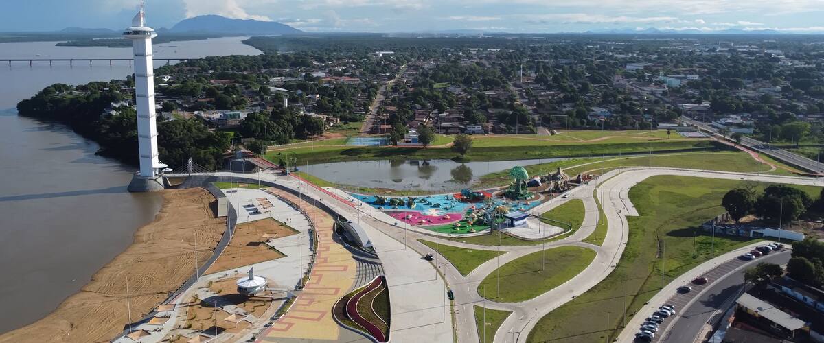 Aerial view of Parque do Rio Branco in Boa Vista, Roraima. Northern Brazil.