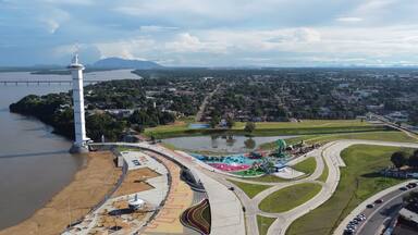 Aerial view of Parque do Rio Branco in Boa Vista, Roraima. Northern Brazil.