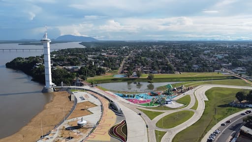 Aerial view of Parque do Rio Branco in Boa Vista, Roraima. Northern Brazil.