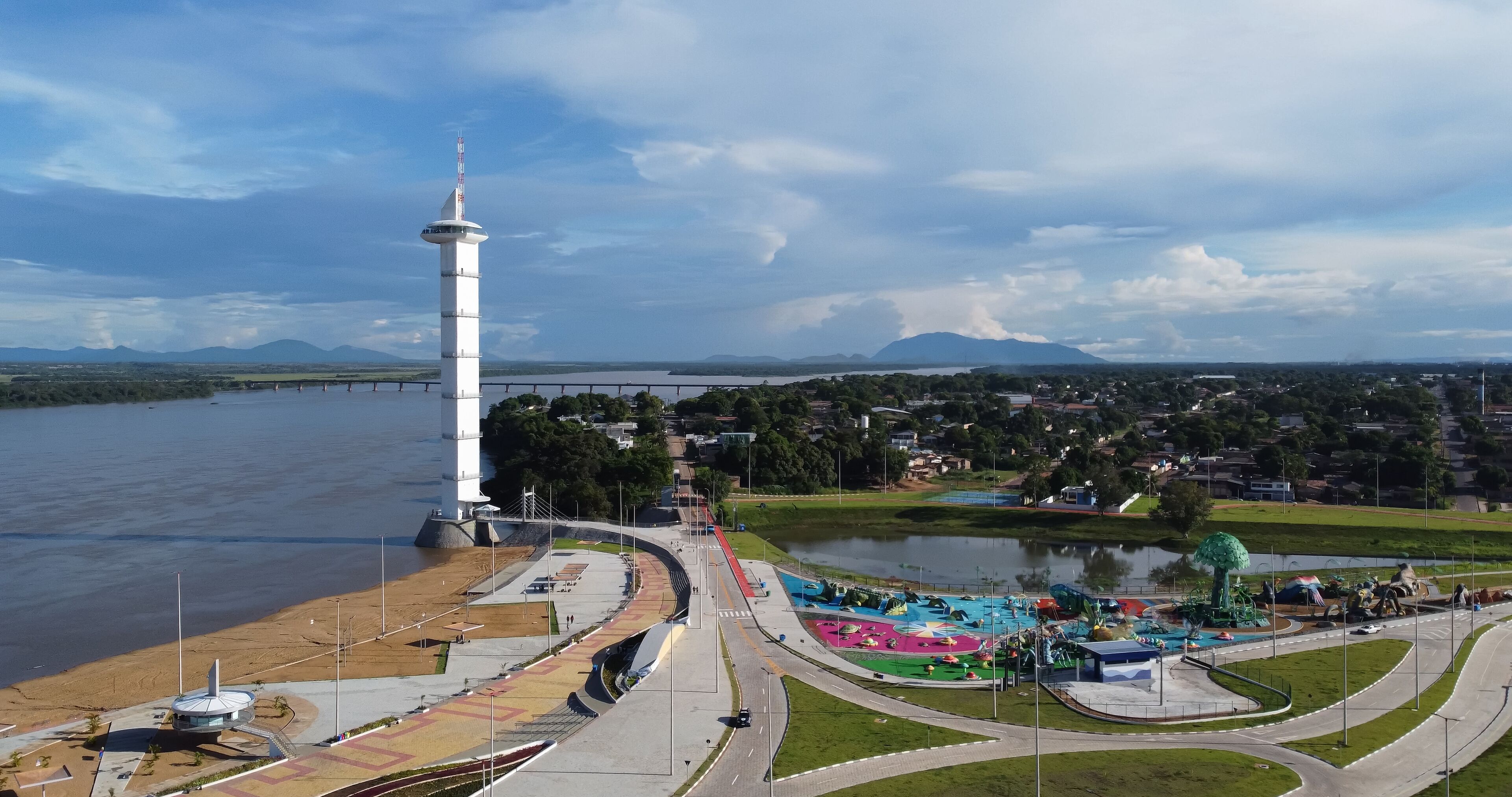 Aerial view of Parque do Rio Branco in Boa Vista, Roraima. Northern Brazil.