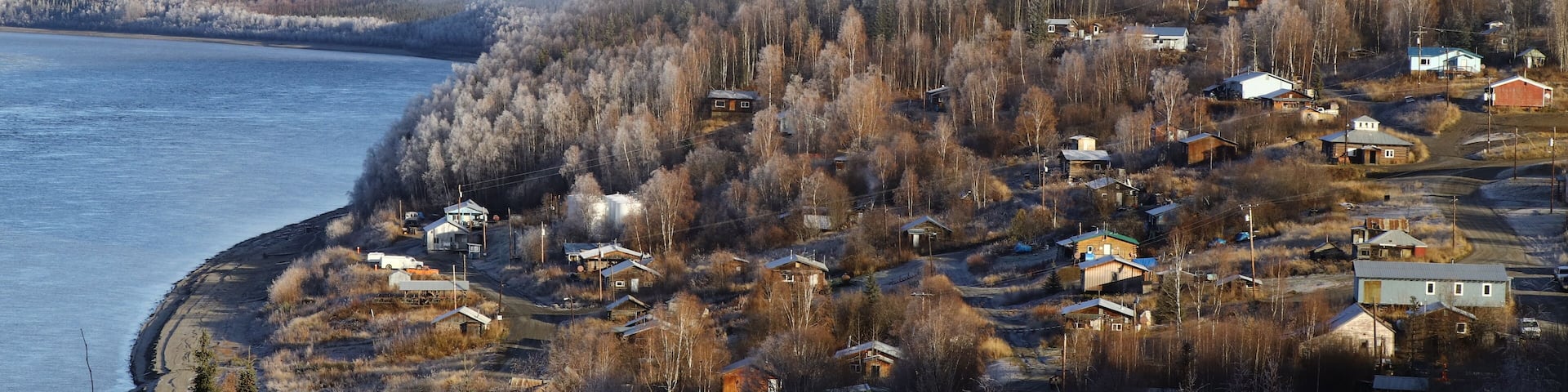 Ruby village, countryside, Alaska, remote village, alaska air, Yukon river, USA