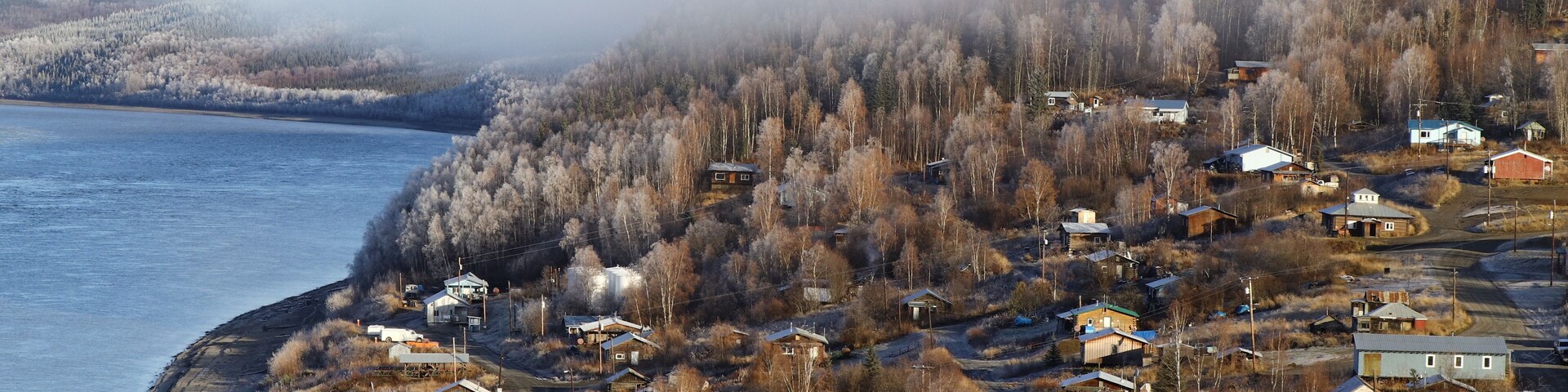 Ruby village, countryside, Alaska, remote village, alaska air, Yukon river, USA