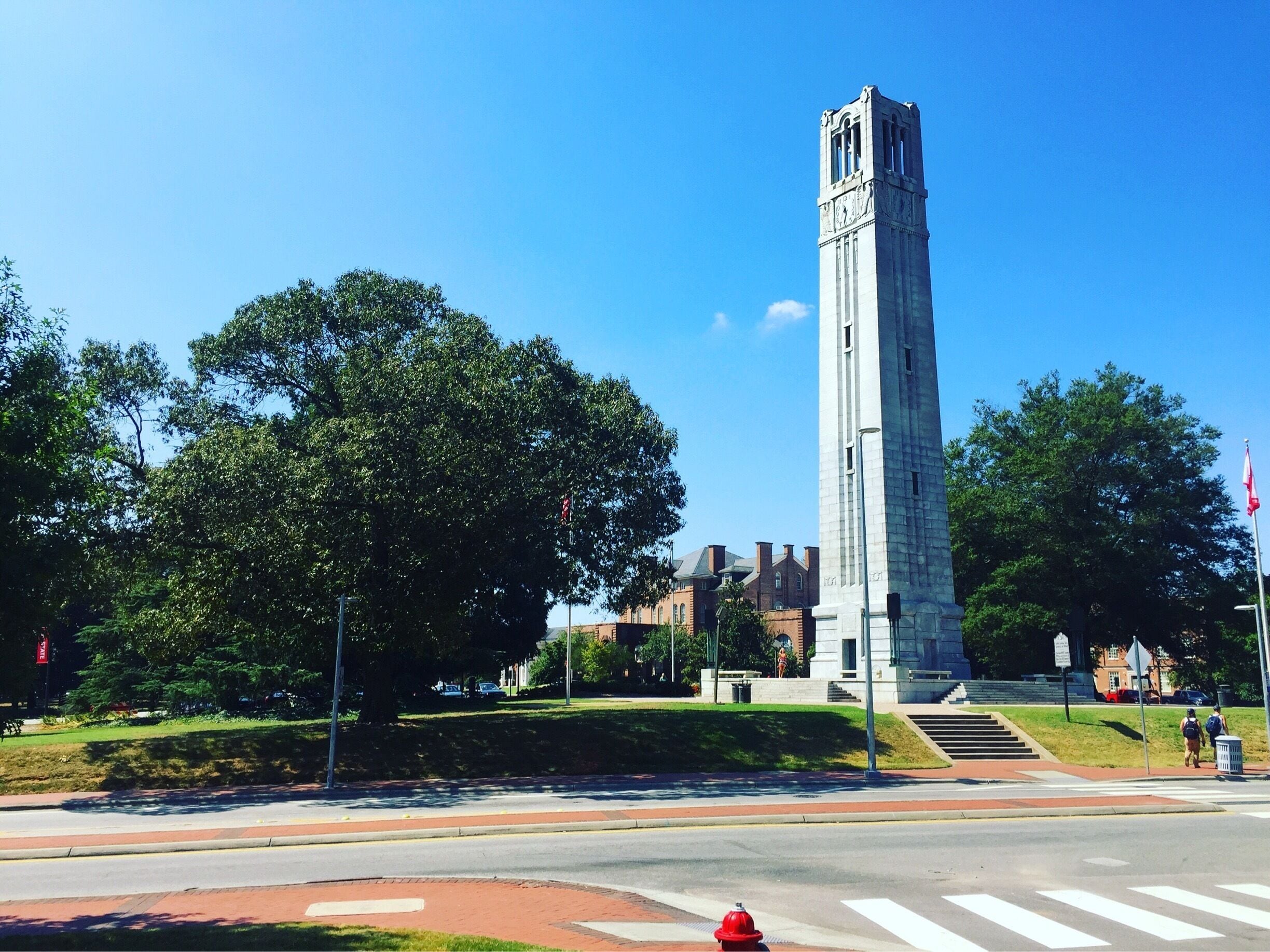 View of the NC State bellotower from Jubala, Raleigh, NC