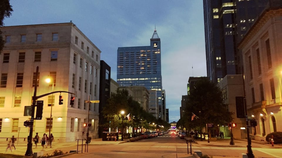 Looking south from the Capital Building, down Fayetteville St.