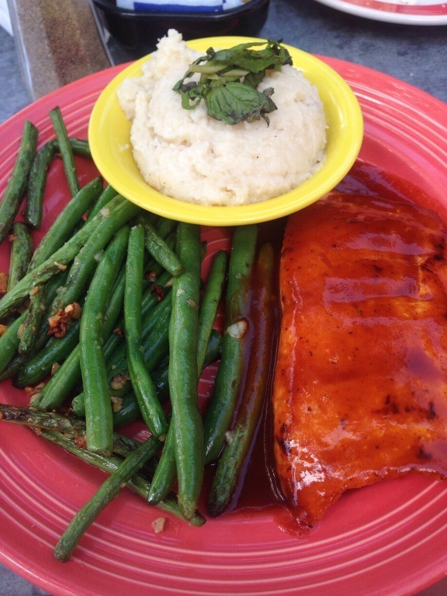 Got the coca-cola BBQ glazed salmon and it was all delicious!