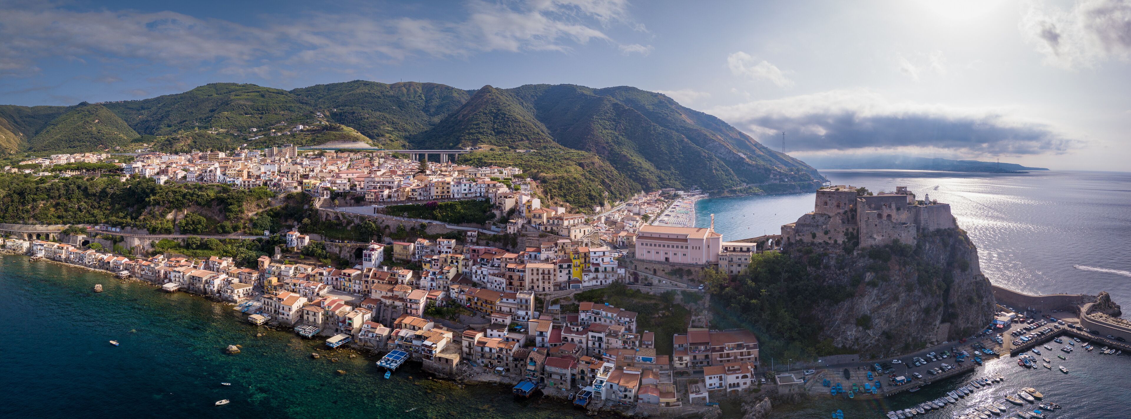 Aerial View of Scilla, Reggio Calabria, Calabria, Italy