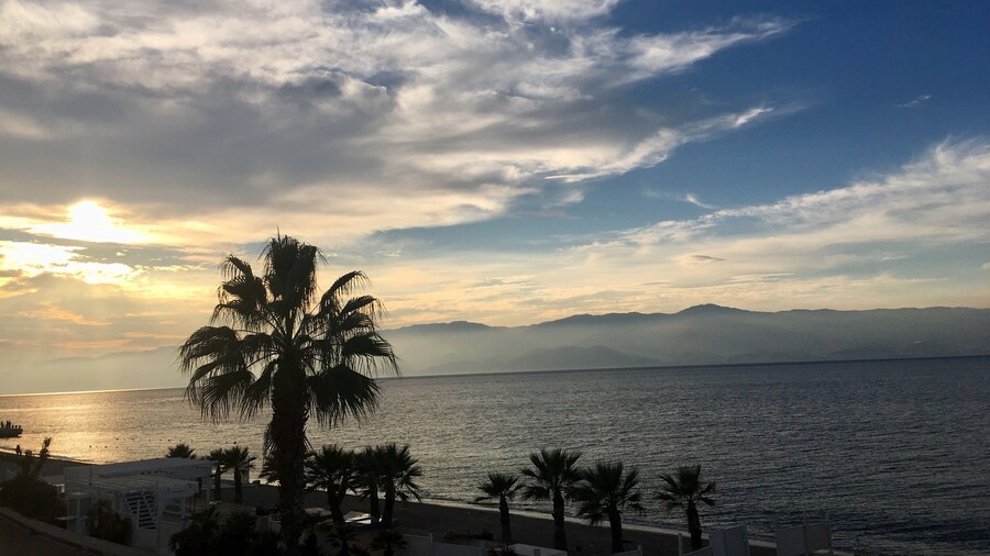 Sicily from Reggio Calabria. With a stunning view of Etna