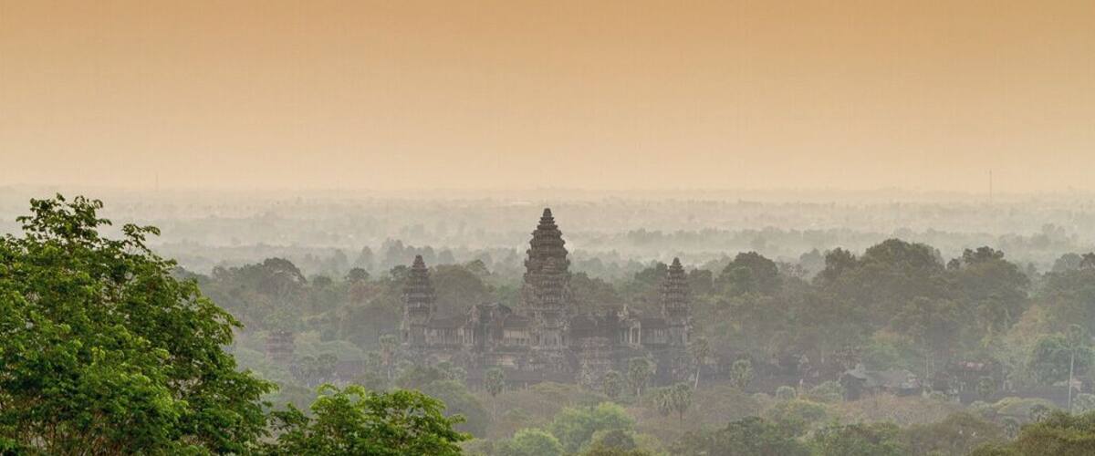 Another place to see day start over Angkor Wat is from Phnom Bakheng, which is not far from Angkor Wat and you get the place pretty much to yourself!
