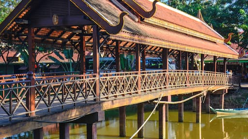 One of the many bridges over the Siem Reap river, near Artists and night market, Siem Reap, Cambodia #Details