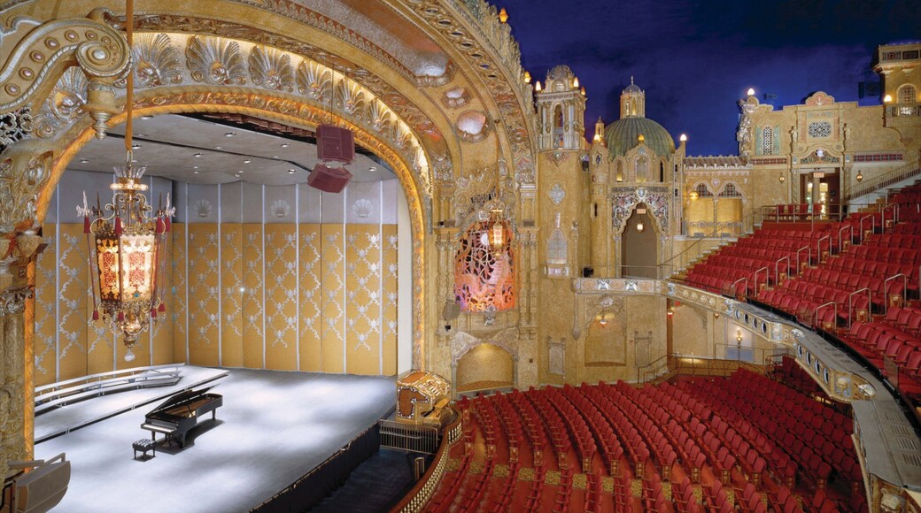 Rockford que inclui cenas de teatro, vistas internas e elementos de patrimônio