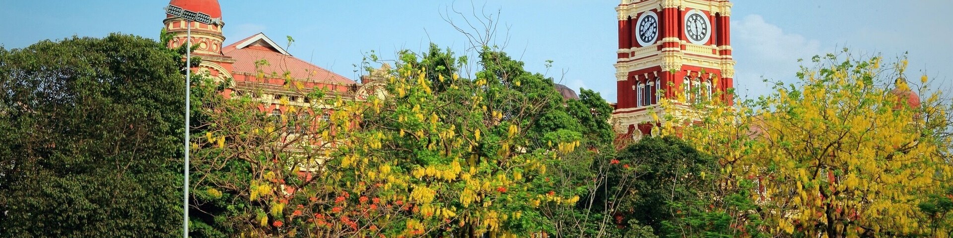 The Yangon heritage area in the middle of downtown Yangon, Burma
