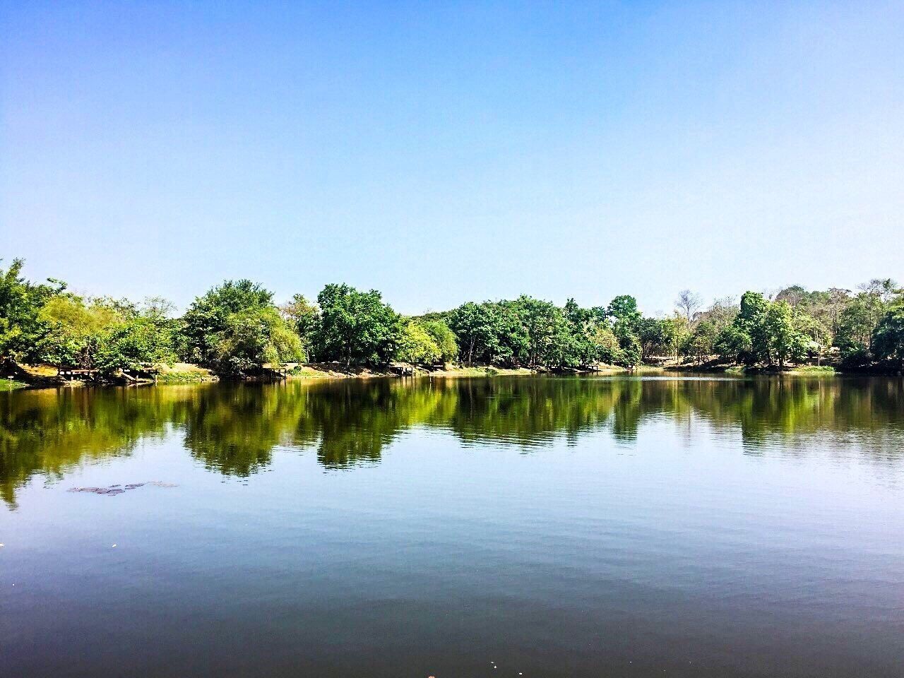 The views of beautiful landscape with the lake , views from my visit in the park . 