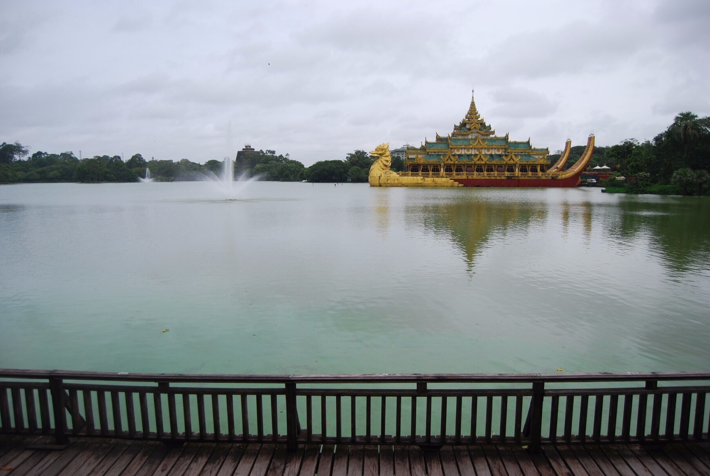This manmade lake is a refreshing break from the city. There is a boardwalk around about half of the lake which provides great views of Karaweik Hall (picutred here) and the reknown Shwedagon Pagoda. While we were there in August 2015 they were working on part of the boardwalk which made it hard to get over to Karaweik Hall - basically you are forced to exit the park and walk along the road until you get to the next entrance. The whole park is fenced in with few entrances which also makes walking around the lake hard with the boardwalk being incomplete. But, it is a fun place to explore and enjoy the sun! 