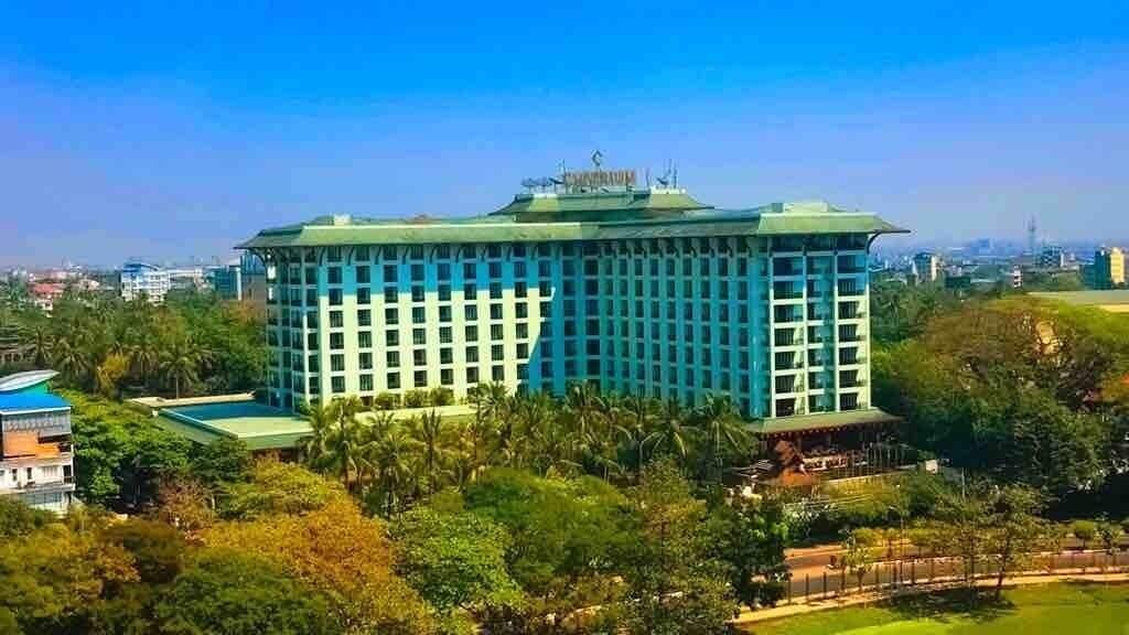 View Of Chatrium Hotel from the top of tower in Kandawgyi nature park,