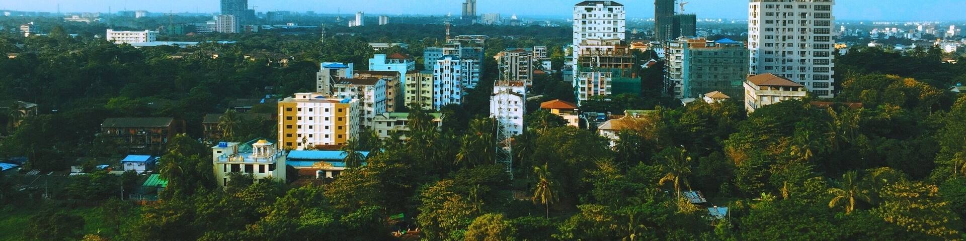 The apartments in the city, The area as the part of city, shoot the views from the high floor of condominium,