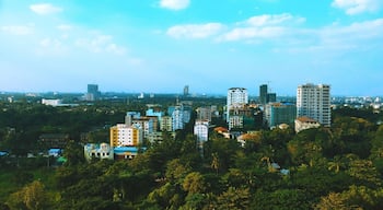 The apartments in the city, The area as the part of city, shoot the views from the high floor of condominium,