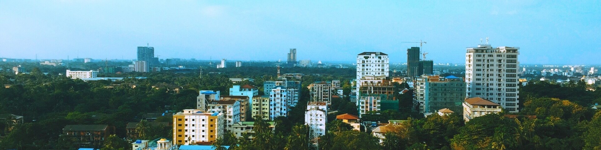 The apartments in the city, The area as the part of city, shoot the views from the high floor of condominium,