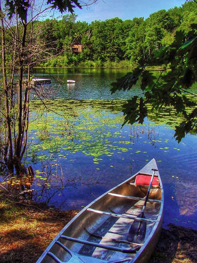 Northern Wisconsin is full of small lakes perfect for canoes and kayaks. This is a photo at a summer camp that I attended as a day camper when I was a kid.